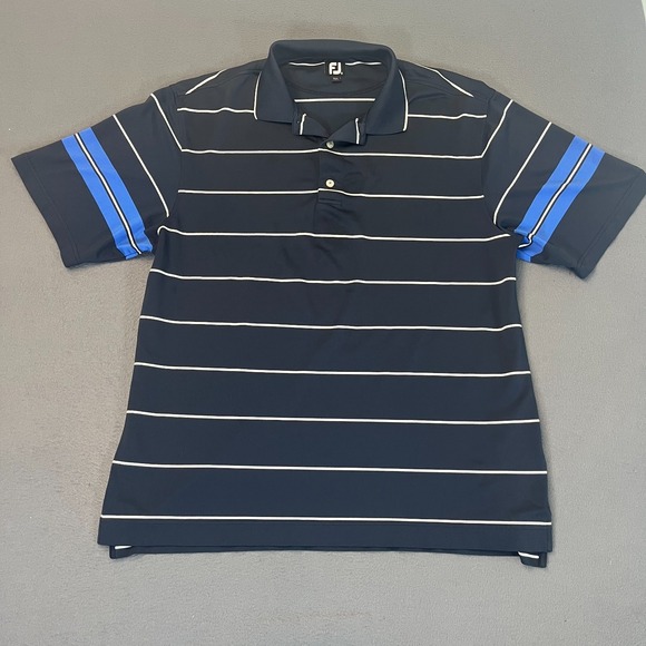 FootJoy Other - Footjoy Men's XL Multicolor Striped Short Sleeve Golf Polo Shirt Two Tone Logo